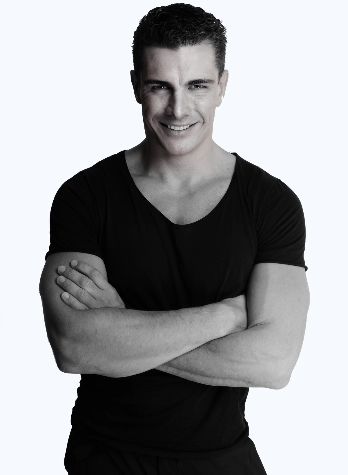 Manuel Wasserzier – Personal Trainer in München, Schwarz-Weiß-Portrait